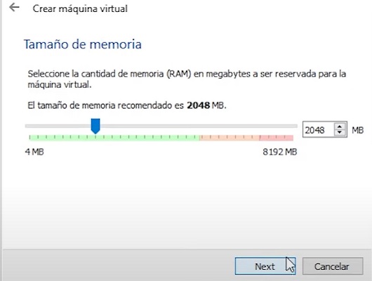 tamaño de memoria