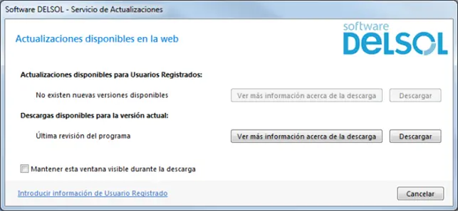 mensaje de actualización
